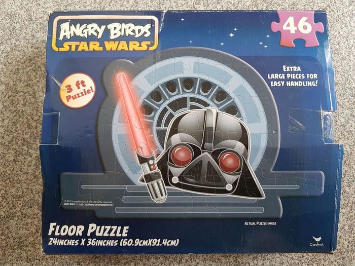 Angry Birds Star Wars Darth Vader Red Lightsaber  Floor Puzzle 46 pcs used complete