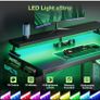 L Shaped Gaming Desk with LED Lights, 100 x 70 cm Computer Desk with Power Outlet Image 6