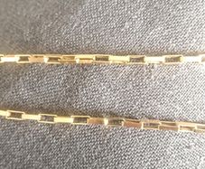 9ct gold rectangular box link chain - 23'' 5.8g