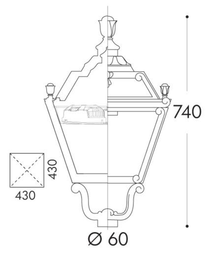 Elia Outdoor Lantern Head Light