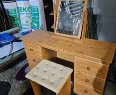 dressing table with chair and mirror