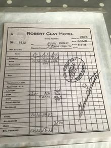 Elvis Memorabilia - Elvis Hotel Bill