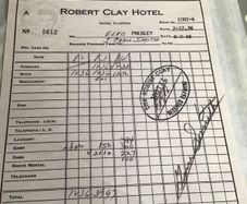 Elvis Memorabilia - Elvis Hotel Bill
