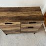 1 Drawer Sideboard Rustic Oak Wood Storage Side Cabinet Organiser Cupboard Unit Image 3