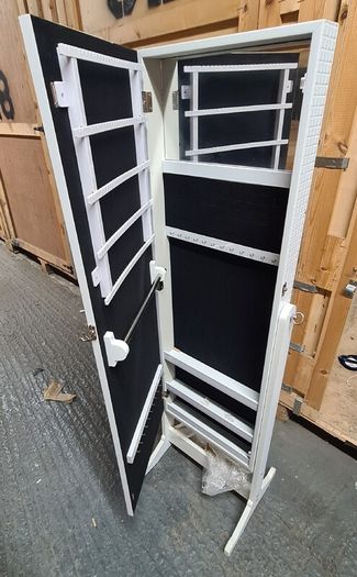 Elegant Free-Standing Jewellery Cabinet with Full-Length Mirror