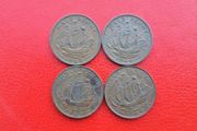 4 British Halfpennies in Sequence 1963/4/5/6