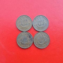 4 British Halfpennies in Sequence 1963/4/5/6