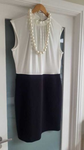 H&M monchrome block dress Sz L (Fit 12-14UK) - Bnwot Rrp 24.99