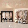 Clothes Wardrobe, Portable Closet, Garment Organiser Rack with 4 Hanging Rails, Shelves, 4 Side Pockets, 170 x 45 x 167 cm, Large Capacity for Bedroom, Living Room, Black Image 4