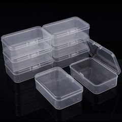 8 Pack Clear Plastic Bead Storage Containers Box with Lid, Bead Storage Box Jewelry Earplugs Storage Box for Small items, Craft, Jewelry finding, Hardware, Tiny Beads, Coin, Candy (3.26x 2.12x 1 inch)