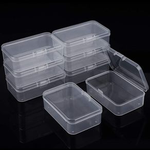 8 Pack Clear Plastic Bead Storage Containers Box with Lid, Bead Storage Box Jewelry Earplugs Storage Box for Small items, Craft, Jewelry finding, Hardware, Tiny Beads, Coin, Candy (3.26x 2.12x 1 inch)