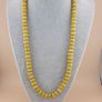 Antique Yellow African Style Glass Beads Strand 22 inches Image 7