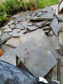 Garden  blue       stones