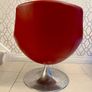 Pair of vintage red swivel egg chairs Image 6