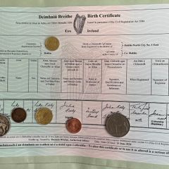 Luke Kelly of The Dubliners - Birth Certificate - FREE POSTAGE