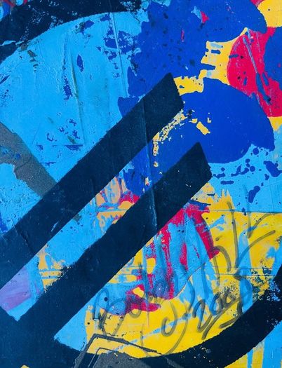 Original signed mix media painting by New York artist Bobby Kareem Hill