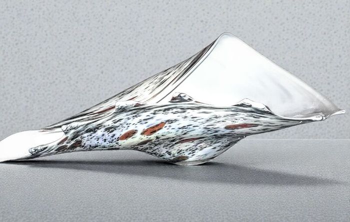 Massive speckled glass shell centerpiece