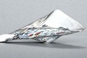 Massive speckled glass shell centerpiece