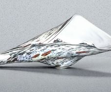 Massive speckled glass shell centerpiece