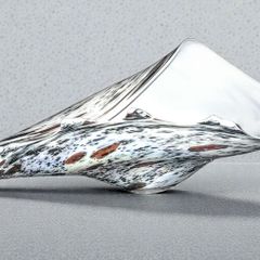 Massive speckled glass shell centerpiece
