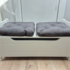 Storage bench with cushions