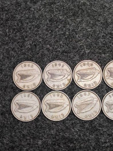 Irish Eire Threepence Leat Reul hare collection FULL DATE RUN 1942 to 1968.