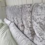 Deluxe 4ft 6 inch velvet headboard and frame Image 3