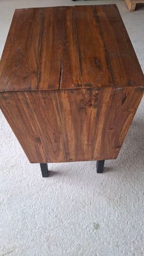 Solid Teak Vintage Style Bedside Drawers