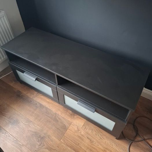 Large black TV unit / media console in good used condition.