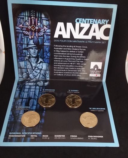 Anzac Centenary 2015 Four Coin Set