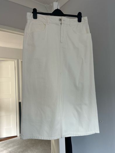 Denim Skirt - cream Denim