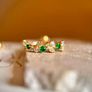 Brand New 18k Solid Yellow Gold Ring - Natural Emeralds & Diamonds (Size L1/2 / US 6) Image 2
