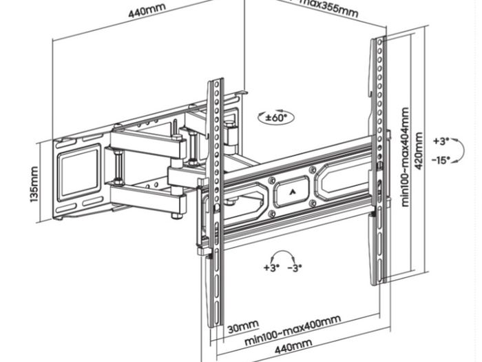 Tv Wall Mount Bracket Tilt Swivel 32"-70"