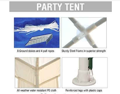 2.7m x 2.7m Garden Heavy Duty Gazebo Marquee Party Tent Wedding Canopy Outdoor(White)