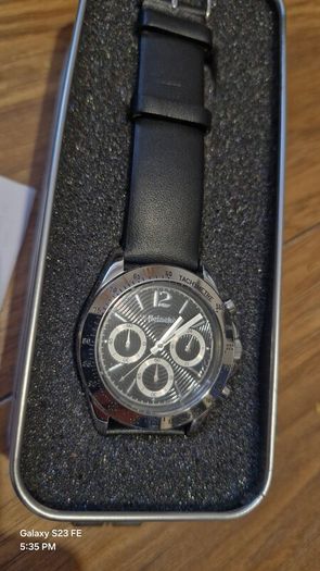 Heineken chronograph watch with leather strap