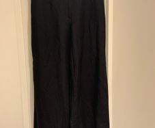 Linen Blend Black Trousers