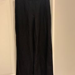 Linen Blend Black Trousers