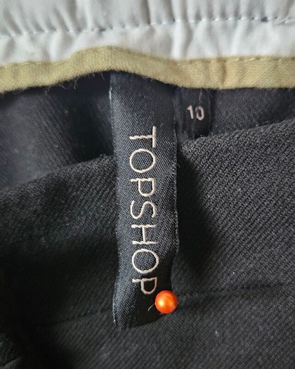 Topshop Y2K mid rise black flared wide leg ladies trousers Size 10