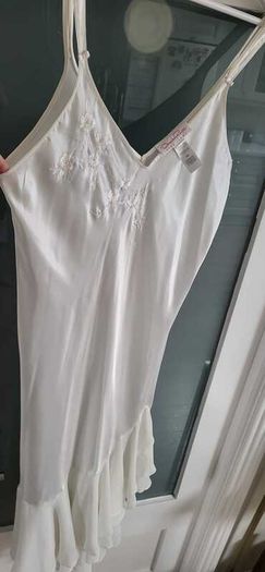 Oscar de la Renta Pink Label Vintage White Satin Nightwear Sz XG (Fit 12-14UK)