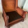 cream leather arm chair Image 4