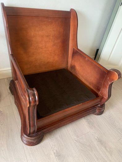 cream leather arm chair