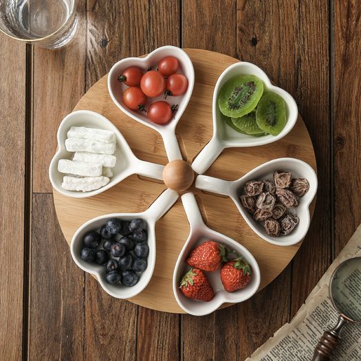 Assorted Snack Dish Porcelain Ceramic Serving Tray Dip Bowl Appetizer Condiment