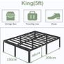 41 cm King Size Bed Frame with Rounded Corner Legs, 5ft Image 9