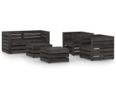6 Piece Garden Lounge Set Grey Impregnated Pinewood