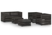 6 Piece Garden Lounge Set Grey Impregnated Pinewood
