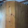 Pine corner cabinet unit with stain glass lead detail Image 3