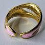 Double Layer Geometric Pink & Gold Open Ring Image 2