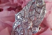 Antique Art Deco 14 Carat White Gold and Diamond Ring