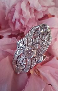 Antique Art Deco 14 Carat White Gold and Diamond Ring