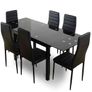 Extendable Glass Dining Table Set + 6chairs Image 2